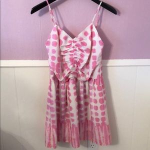 Adorable Pink Polka Dotted Aqua dress size S